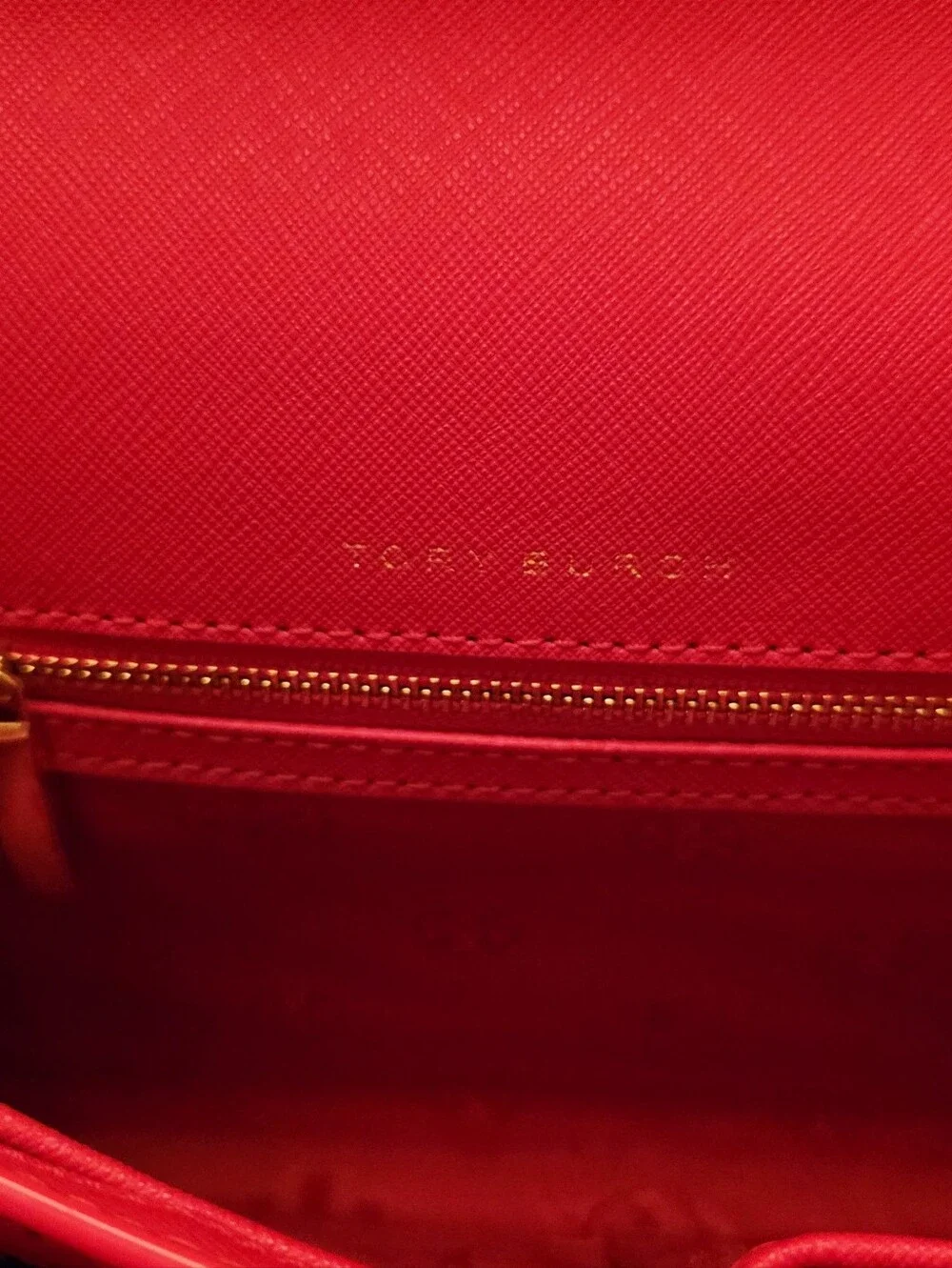 Tory Burch Red Saffiano Crossbody Bag